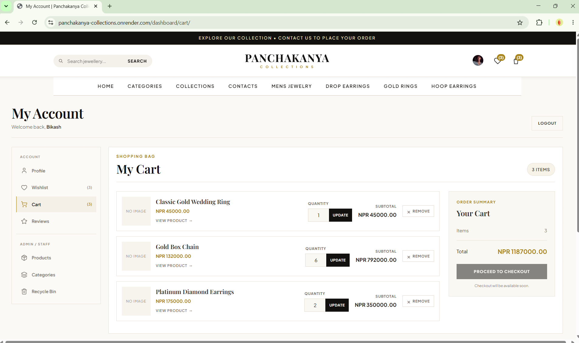 Panchakanya Collections cart
